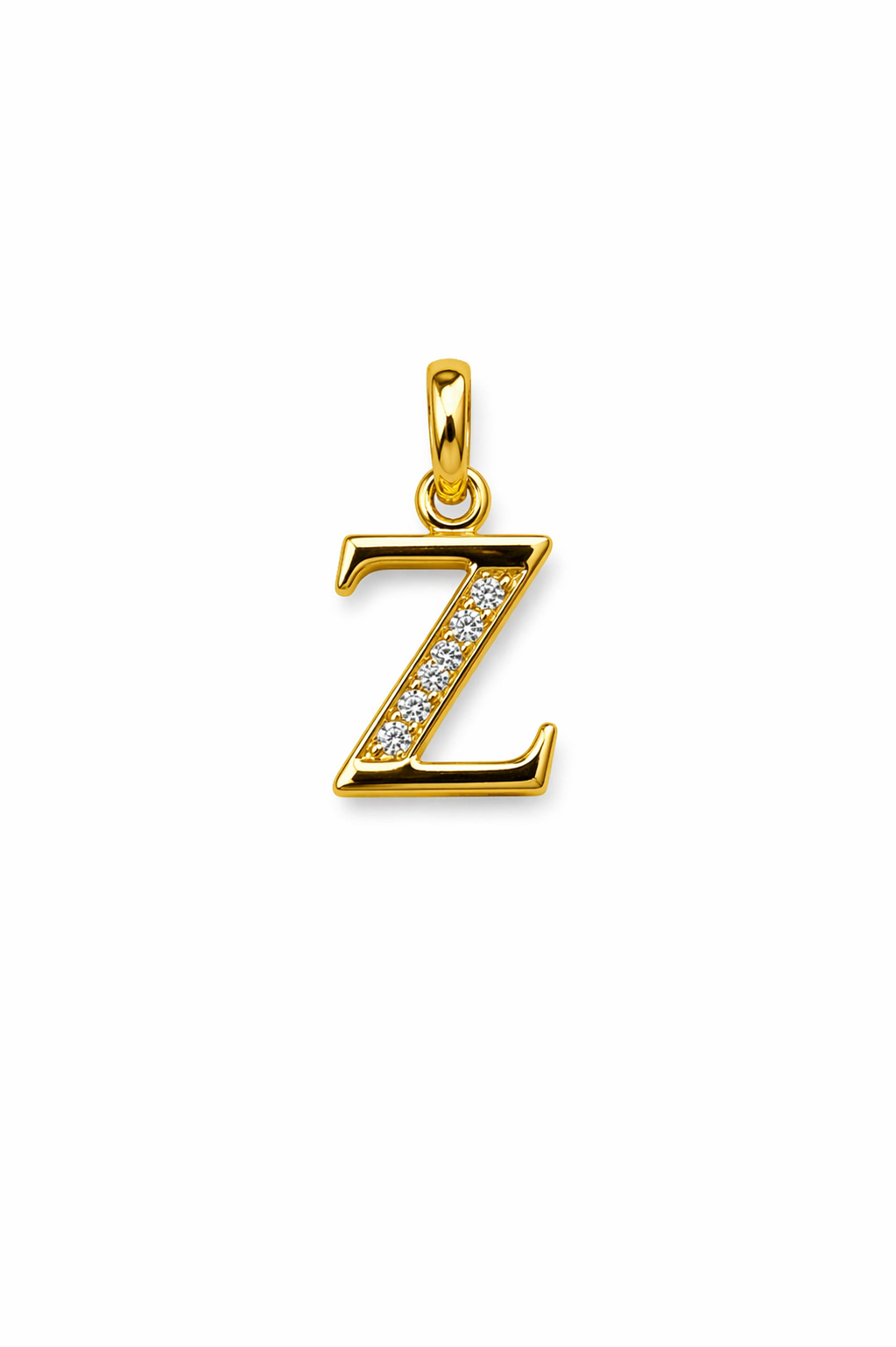 Gold Letter Z Initial Pendant
