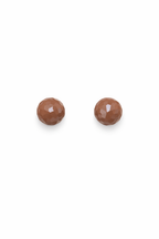 Brown Faceted Stud Earrings