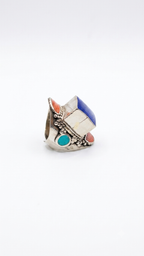 Vintage Lapis Lazuli Statement Ring | Handmade Tibetan Silver Ring