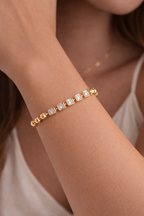 Gold Beaded Bracelet in Rose Gold
