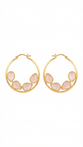 Blush Pink Cat’s Eye Hoop Earrings