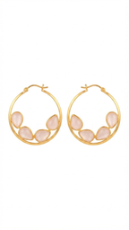 Blush Pink Cat’s Eye Hoop Earrings