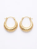 Gold Textured Chunky Hoop Earrings