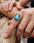 Vintage Blue Topaz Statement Ring