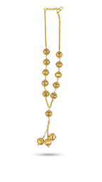 Gold Beaded Lariat Necklace