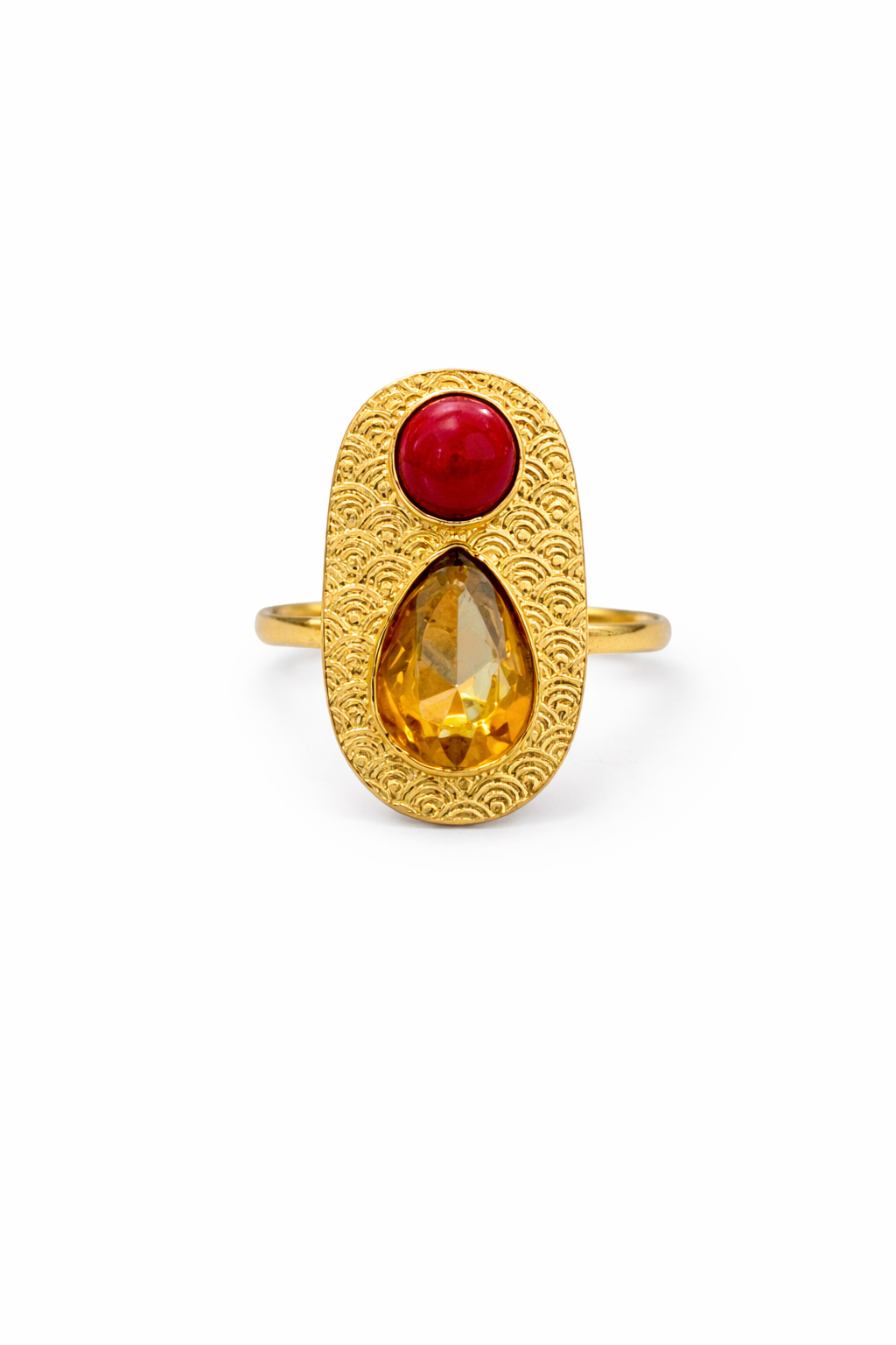 Citrine & Coral Style Bold Jewelry