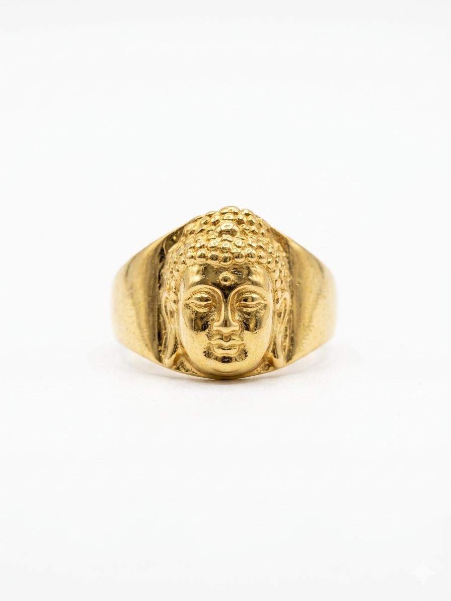 Golden Buddha Statement Ring