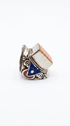 Vintage Jasper Statement Ring | Handmade Tibetan Silver Ring
