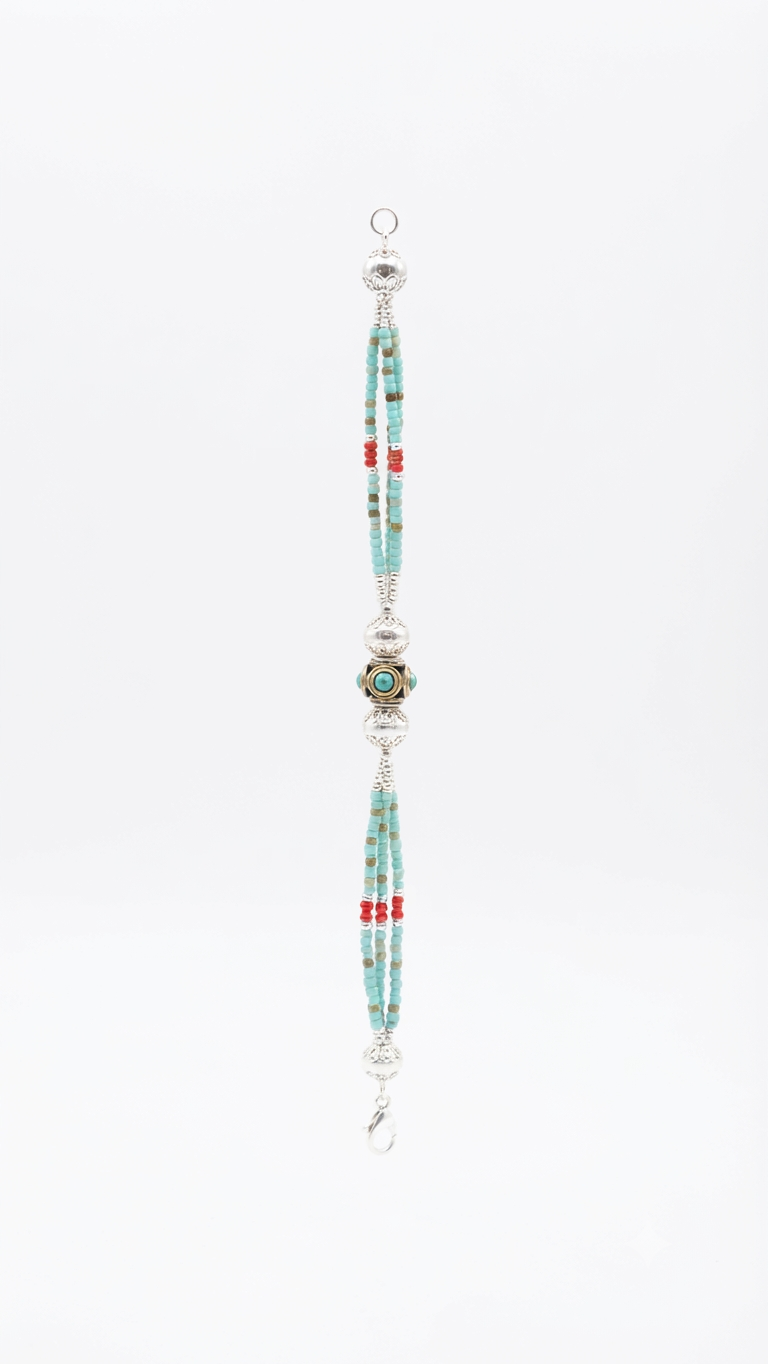 Handmade Tibetan Turquoise Beaded Bracelet