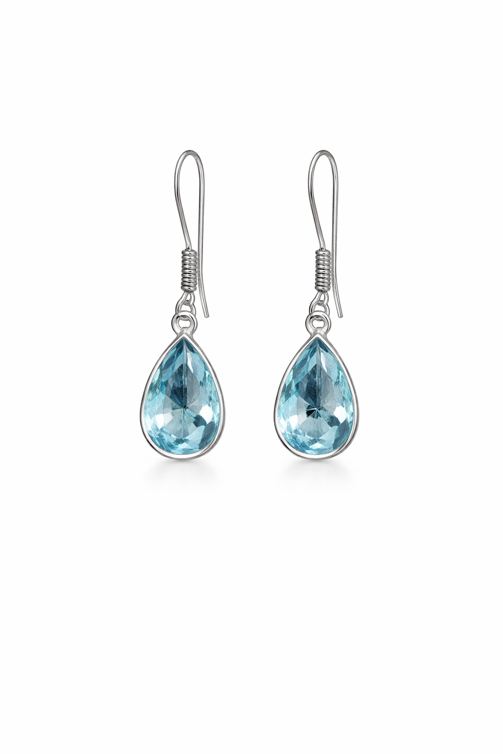 Ocean Blue Teardrop Crystal Earrings