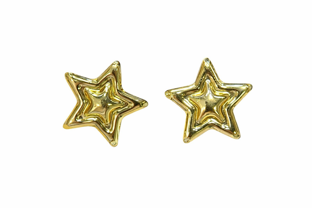 Gold Plated Star Stud Earrings