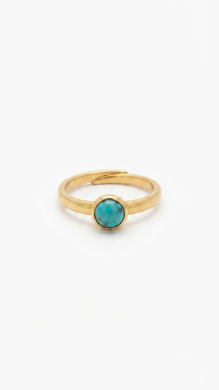 Minimalist Turquoise Bezel Ring