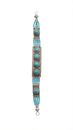 Nepali Turquoise Stone Bracelet, Boho Silver Bracelet