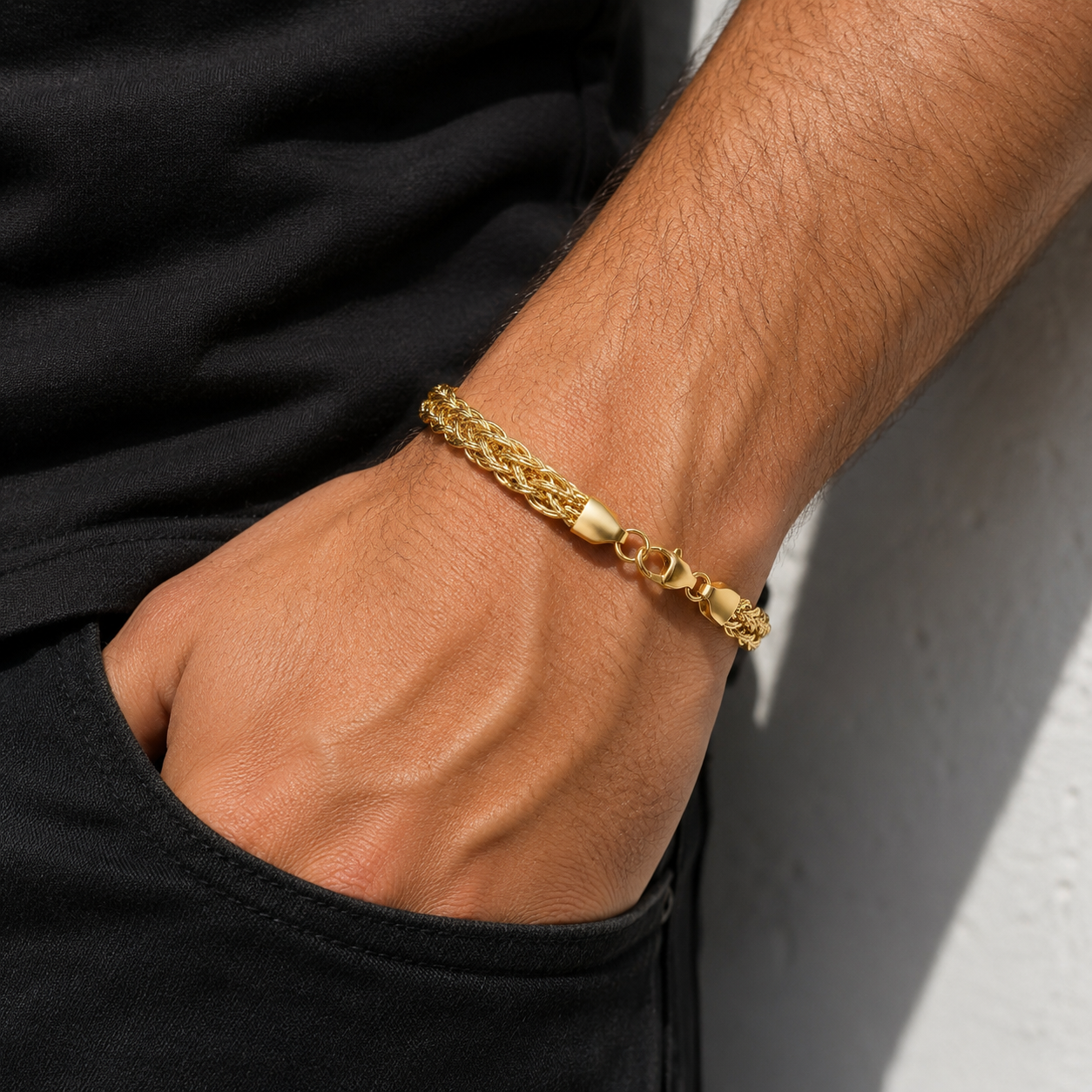 Elegant Golden Braided Chain Bracelet