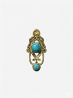 Bohemian Turquoise Filigree Statement Adjustable Ring