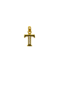 Letter T Pendant in Gold Finish