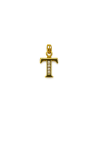 Letter T Pendant in Gold Finish