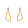 Minimalist Hammered Gold Geometric Drop Earrings
