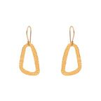 Minimalist Hammered Gold Geometric Drop Earrings
