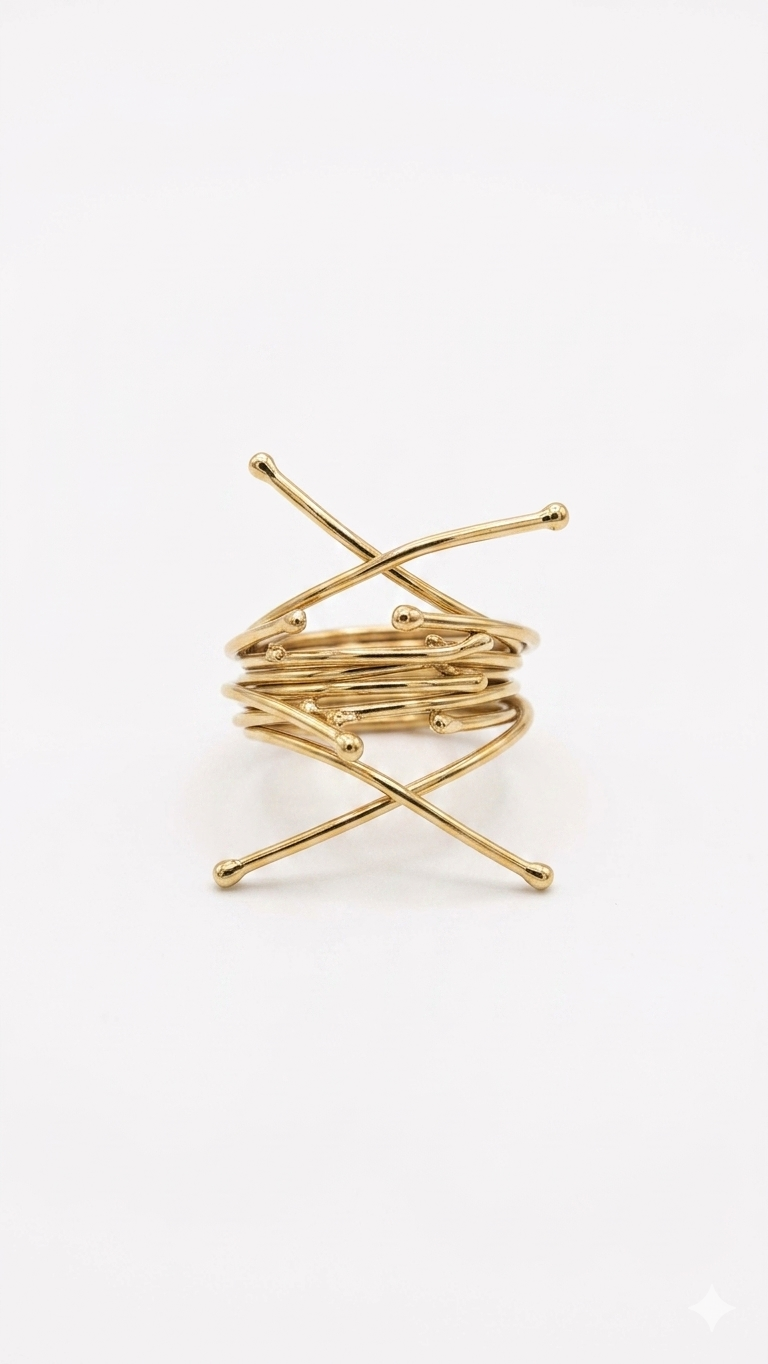 Modern Gold Multi Wrap Ring for Women