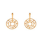 Gold Geometric Circle Drop Earrings