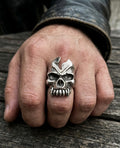 Men’s Skull Ring | Gothic Skull Statement Ring | Biker Ring
