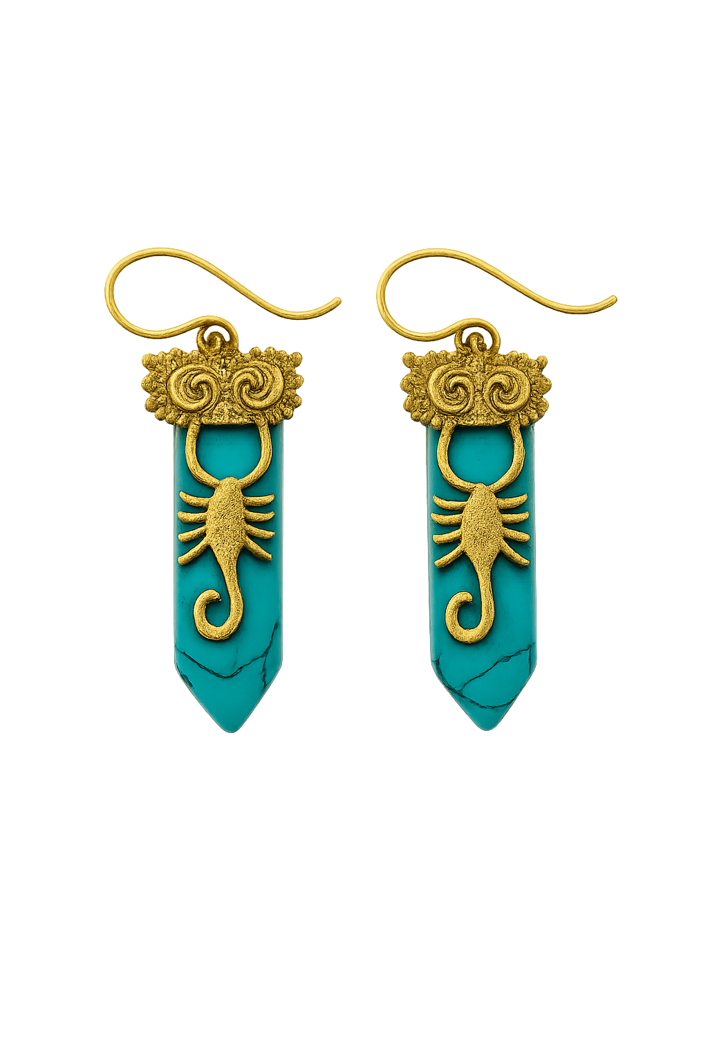 Turquoise Scorpion Crystal Earrings
