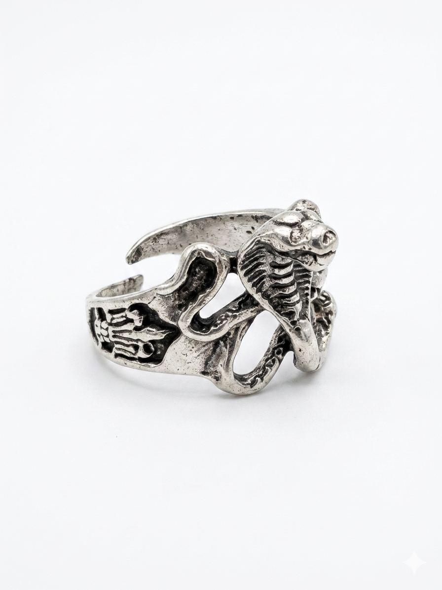Vintage Cobra Snake Ring | Men’s Gothic Snake Ring |Serpent Statement Ring
