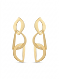 Abstract Interlocking Geometric Gold Drop Earrings