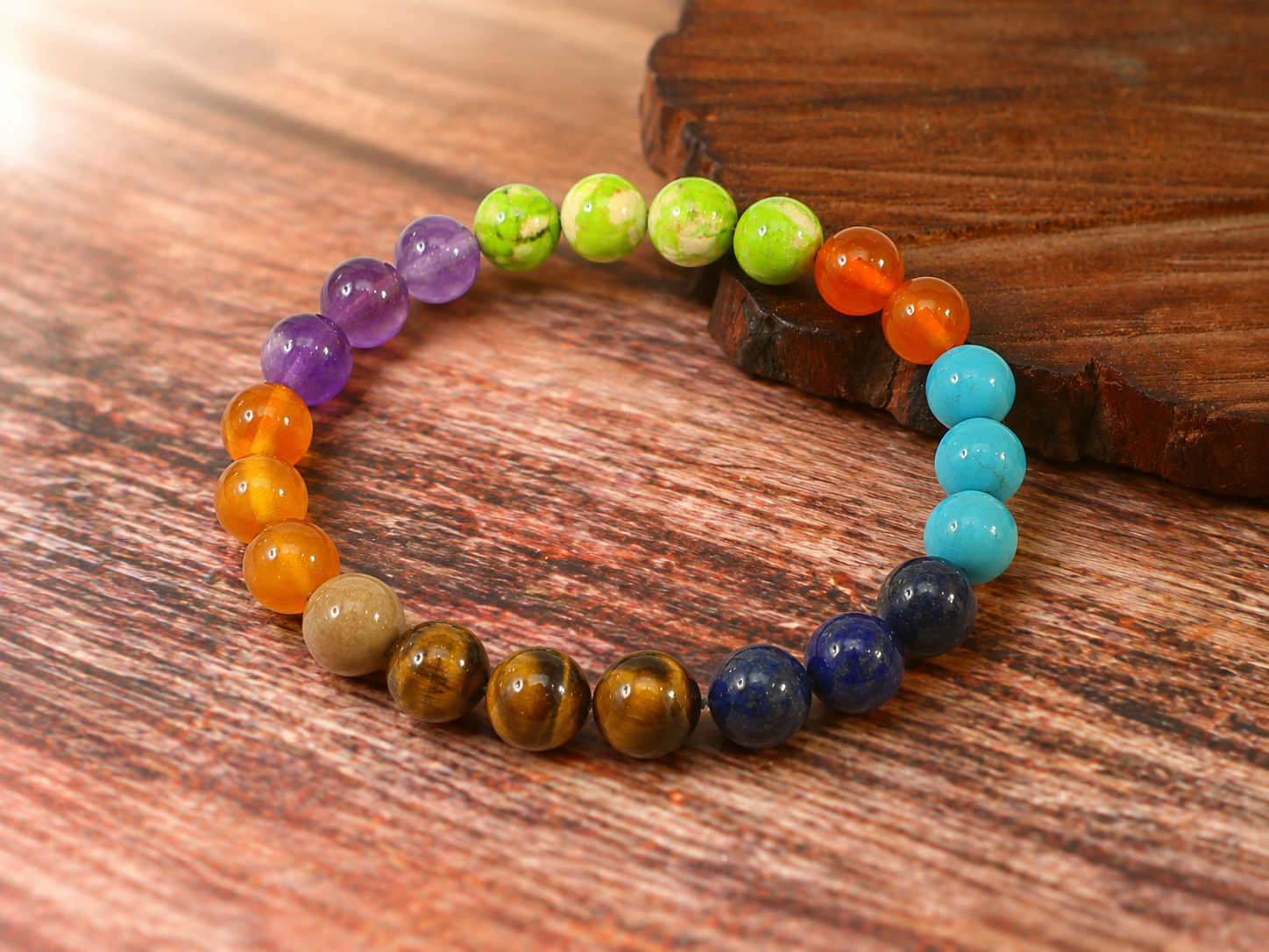 7 Chakra Multi Gemstone Beaded Bracelet