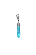 Blue Faceted Teardrop Pendant Necklace in Sterling Silver