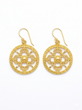 Intricate Gold Mandala Drop Earrings