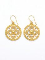 Intricate Gold Mandala Drop Earrings