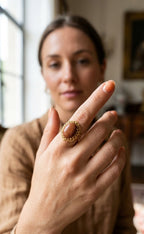 Gold Sunstone Statement Ring
