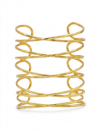 Elegant Multi-Layer Gold Twist Cuff Bracelet