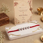 5 Ganesha Bead Silver Rakhi for Brother