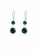 Emerald Green Double Drop Crystal Earrings