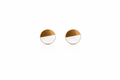 Minimalist Dual-Tone Round Stud Earrings