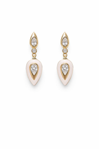 Pink Teardrop Earrings, Gold Dangle Earrings