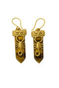 Tiger Eye Scorpion Crystal Earrings