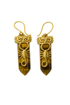 Tiger Eye Scorpion Crystal Earrings