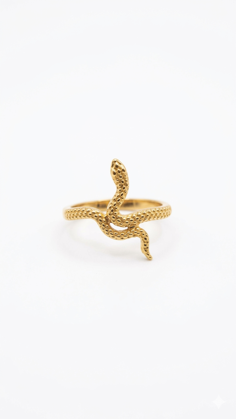 Minimalist Gold Snake Ring for Women