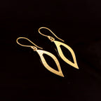 Gold Open Leaf Drop Earrings
