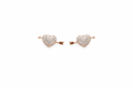 Rose Gold Heart Arrow Stud Earrings Crystal Pave