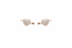 Rose Gold Heart Arrow Stud Earrings Crystal Pave