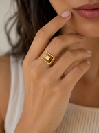 Minimalist Gold Geometric Ring