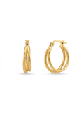 Minimalist Double Hoop Gold Earrings