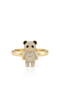 Cute Teddy Bear Ring in Gold Finish
