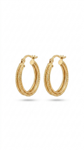 Textured Gold Hoop Earrings