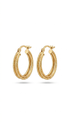 Textured Gold Hoop Earrings